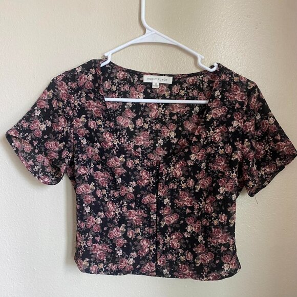 Honey Punch Women's multi Crop-top - Picture 2 of 4